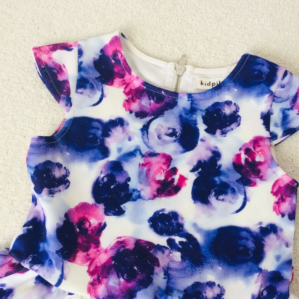KIDPIK Purple floral dress for girls size 5/6 - Picture 3 of 7